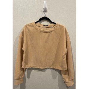 SHEIN Tan Longsleeve Crop Top